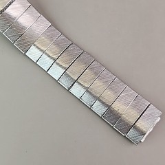 Vintage Mesh Bracelet Brushed Silver Tone Ribbed 6.25″