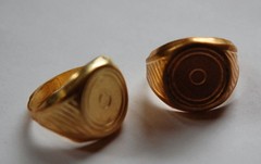 Raw Brass Round Adjustable Ring Blank 15mm Lg (2) mtl254B