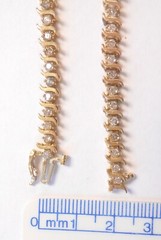 Vintage 41 Diamond Set, 10K Yellow Gold Tennis Line 5mm Wide Bracelet 6.25″