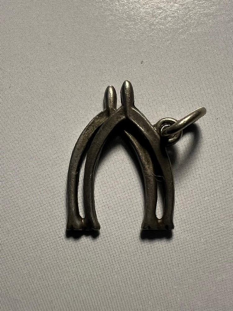 Vintage Sterling Silver Double Wishbone Good Luck Charm