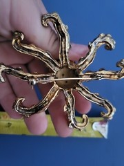 Giant octopus goldtone 3D austrain crystal brooch XL size brooch pin jewelry