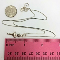 AGI Vintage Sterling Silver Ballerina Dancer Necklace 18″