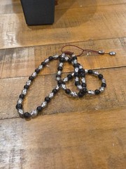 Vintage Sterling Silver And Onxy Necklace, Unmarked