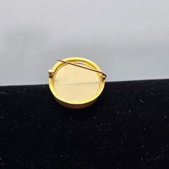 Cameo Brooch Pin 10kt Gold Inset Hand Carved Lava Stone Antique OOAK Design