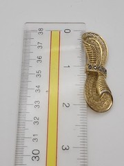 Vintage Gold Vermeil Sterling Germany Art Deco Markasite Filagree Scroll Brooch