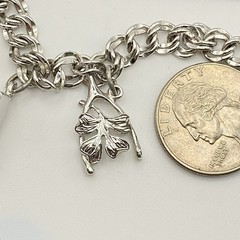 Vintage 70’s Sterling Silver 7″ Variety Charm Bracelet Double Link Safety Chain