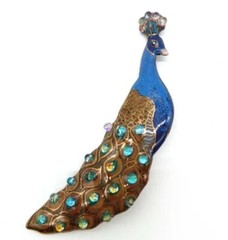 Peacock – Japanese cloisonné enamel Pin Brooch Made-to-order NEW