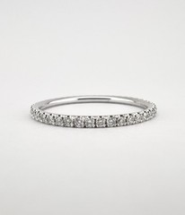 Designer 14k White Gold .45ct Pave Diamond Eternity Wedding Stackable Band Ring