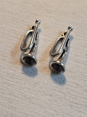 Sterling Silver Trumpet Horn Charm Pendant Lot Of 2 Charms