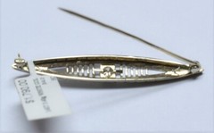Vintage 14K Solid White Gold All Natural Not Enhanced Diamond Brooch 1935-40’s