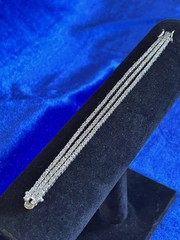 Vintage Sterling Silver Triple Strand Diamond Tennis Bracelet Size 6.75 Nice One