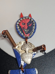 HUGE 5″ Vtg DIABLO Devil Sacred Heart Bottle Cap Pin Brooch RAMONA HOTEL 2008