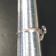 Vintage Unbranded Sterling CZ Bow Ring Size 8.25
