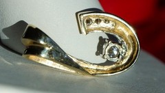 14k yellow gold pendant 0.24ct natural diamond charm vintage handmade 2.4gr