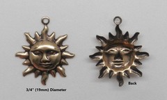 #0239S SMALL ANTIQUED GOLD SUN BURST W/TOP HANG RING – 12 Pc Lot