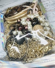 Over 1 Pound Gold Tone Costume Jewelry Lot With All Wearable Items