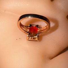 Antique Rose Gold Filled Ring Natural Watermelon Tourmaline Size 7 GORGEOUS