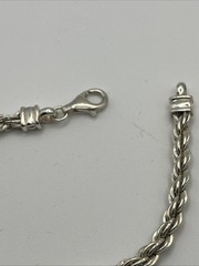 VTG Sterling Silver Rope Bracelet-7 Inches 4.4mm Wide