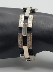 Sterling Silver Modernist Link Bracelet 16g Geometric Rectangular Links Vintage