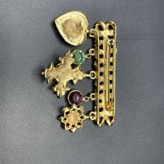 D & E Juliana DeLizza and Elster Chain Bar Pin Charms Dangling Vintage 80’s