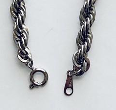 Vintage Avon French Rope Twist Necklace 22 inch Silver Tone Hip-Hop Minimalist