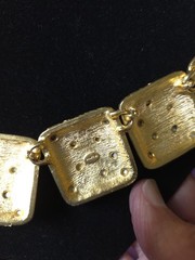 VTG Signed CRAFT Leopard Print Citrine Rhinestone Necklace & Earrings Set