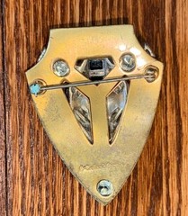 Antique 1930s McClelland Barclay Blue Cut Glass Art Deco Brooch (Missing Stones)