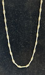Vintage Sterling Silver and Gold Bead Necklace 19″ Foxtail Chain 925 2-Tone
