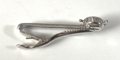 Vintage Swank Captain Wheel Compass Men’s Tie Clip Silver Tone 1950s Nautical