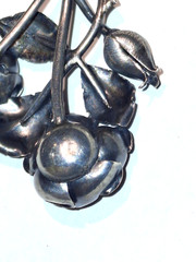 Vintage Sculpted Rose Brooch Pin 3D Designer Theodor Klotz Germany 835 Silver