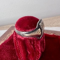 Antique Art Deco Ring Silver & Gold Signet Ring w/Case Monogram Initial R Sz 10