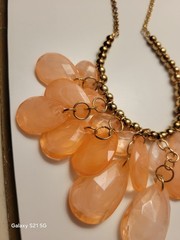 Vintage Beaded Chunky Acrylic Statement Beaded Necklace Earrings