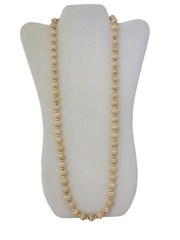 Vintage Silk Thread Wrapped Bead Necklace w/ Gold Bead Spacers