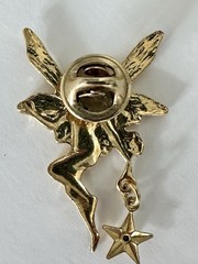 Gold Tone Fairy Brooch Pin Mystical Winged