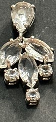 Vintage Clear Rhinestone Chandelier Drop Earrings Silver Tone Bridal Prom