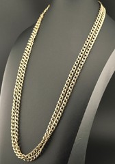 Vintage 12k Gold Filled Star Art 54″ Guard Muff Chain Statement Necklace 55 gram