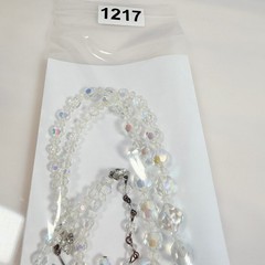 Vintage AB Crystal Necklace Double Strand Graduated Adjustable 13-15.5 in