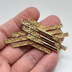 Vintage Monet Brooch Gold Tone Abstract Modernist Pin 1 in x 2.5 in Signed