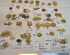 HUGE Lot #67 Vtg Miriam Haskell Tiny Smal Flower Brass silver Gold Gilt Findings