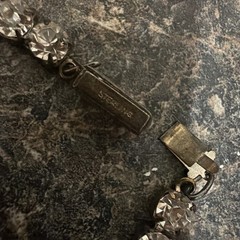 Vintage Sterling Silver Clear Rhinestone Tennis Bracelet Art Deco Style Box