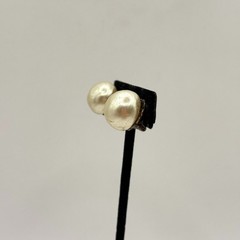 Art Deco French Faux Pearl Waterfall Clip On Dangle Drop Earrings
