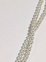 Double Strand White Faux Pearl Necklace. 28 Inches. MCM Style. Classic.