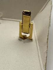 Vintage Hickok Cufflinks Tie Clip bar gold tone swirl black enamel background