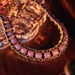 Vintage Pink Opal Necklace Earrings Bracelet Set Gold Tone Statement Jewelry