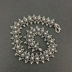 Vintage Silver Bracelet Ethnic Granulation Flower Filigree Tribal Articulated