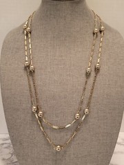 MONET Jewelry 60″ Necklace & Brooch Silvertone Versatility Flapper To…