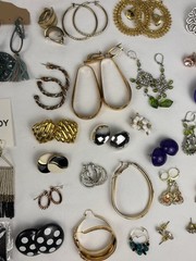 Large Earring Lot 100+ Pairs Mixed Vintage Modern Pierced Clip Hoops Studs