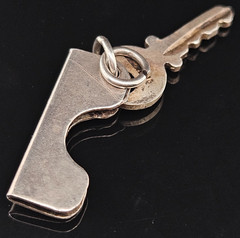 Sterling Silver KEYCHAIN BOTTLE OPENER Charm Pendant Mexico Vintage