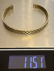925 Italy Gold Vermeil Cuff Bracelet Braided Weave Textured Pattern