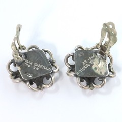 CHARMING VINTAGE EMILIA LOS CASTILLO MEXICAN STERLING SILVER EARRINGS – RARE